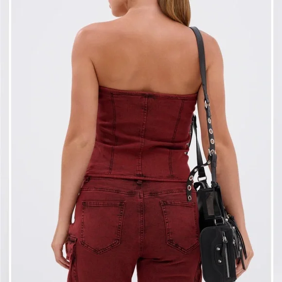 AKIRA Red Strapless Corset Top - Picture 5 of 6